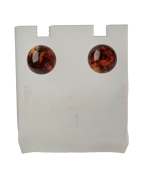 Boucles Ambre cognac boules 5mm argent 925