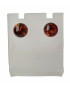 Boucles Ambre cognac boules 5mm argent 925