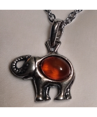 Pendentif Ambre Eléphant...