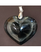 Pendentif Obsidienne Œil céleste Cœur