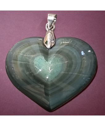 Pendentif Obsidienne Œil céleste Cœur