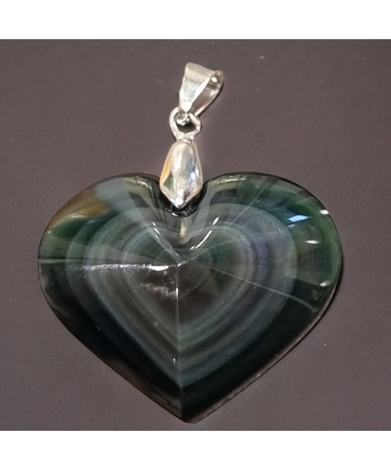 Pendentif Obsidienne Œil céleste Cœur