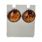 Boucles Ambre Cognac 10mm Argent 925