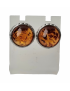 Boucles Ambre Cognac 10mm Argent 925