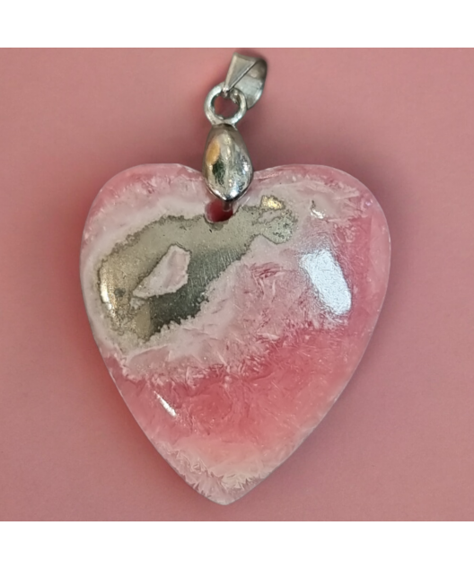 Pendentif Rhodochrosite Cœur