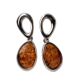 Boucles Ambre serties Argent 925