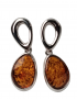 Boucles Ambre serties Argent 925