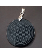 Pendentif Onyx Fleur de vie