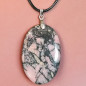 Pendentif Rhodonite Ovale sur cordon