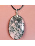 Pendentif Rhodonite Ovale sur cordon