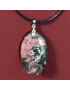 Pendentif Rhodonite ovale sur cordon