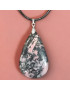 Pendentif Rhodonite goutte sur cordon