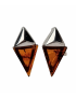 Boucles Ambre cognac serties argent 925