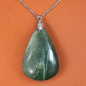 Pendentif Jade Serpentine goutte sur chaîne réglable