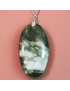 Pendentif Jade Serpentine ovale sur chaîne réglable