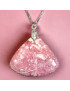 Pendentif Thulite triangulaire sur chaîne réglable