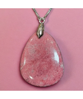 Pendentif Thulite goutte sur chaîne réglable