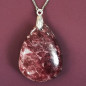 Pendentif Thulite goutte sur chaîne réglable