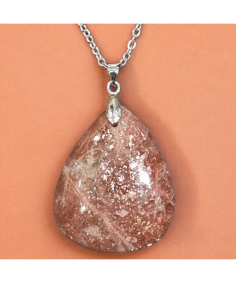 Pendentif Pierre de soleil goutte sur chaîne
