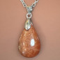 Pendentif Pierre de soleil goutte sur chaîne