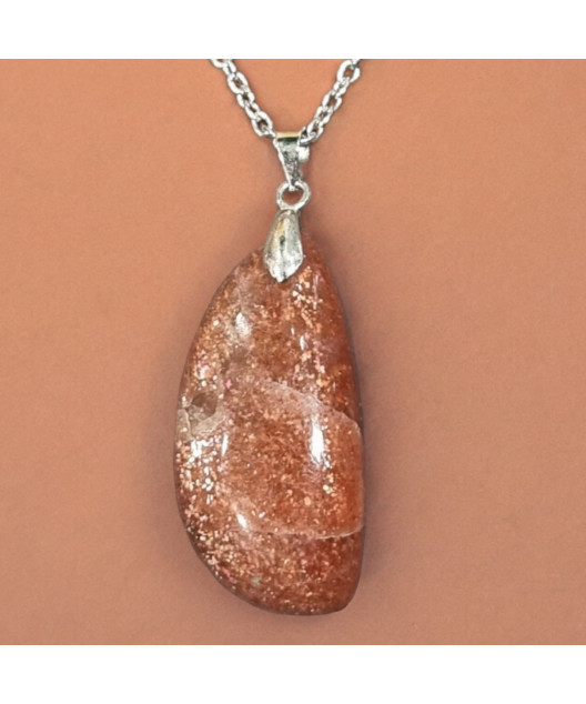 Pendentif Pierre de soleil sur chaîne