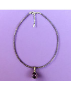 Pendentif Améthyste sur collier Améthyste facettée Argent 925