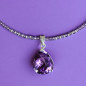 Pendentif Améthyste sur collier Améthyste facettée Argent 925