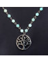 Pendentif Amazonite avec Arbre de vie sur chaîne