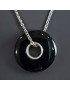 Pendentif Onyx Donut sur chaîne