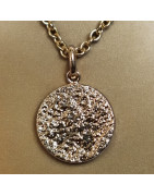 Pendentif Médaillon rond plaqué or