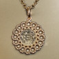 Pendentif Médaillon soleil rond plaqué or