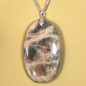 Pendentif Pierre de lune ovale sur chaîne réglable