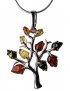 Pendentif Ambre baltique et végétale Arbre avec chaîne argent 925