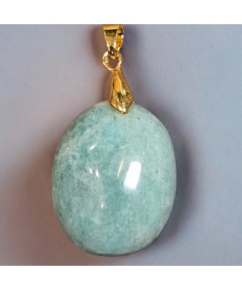 Pendentif Amazonite avec bélière dorée