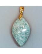 Pendentif Amazonite avec bélière dorée