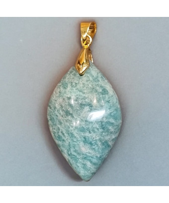 Pendentif Amazonite avec bélière dorée