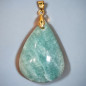 Pendentif Amazonite goutte avec bélière dorée