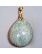 Pendentif Amazonite goutte avec bélière dorée