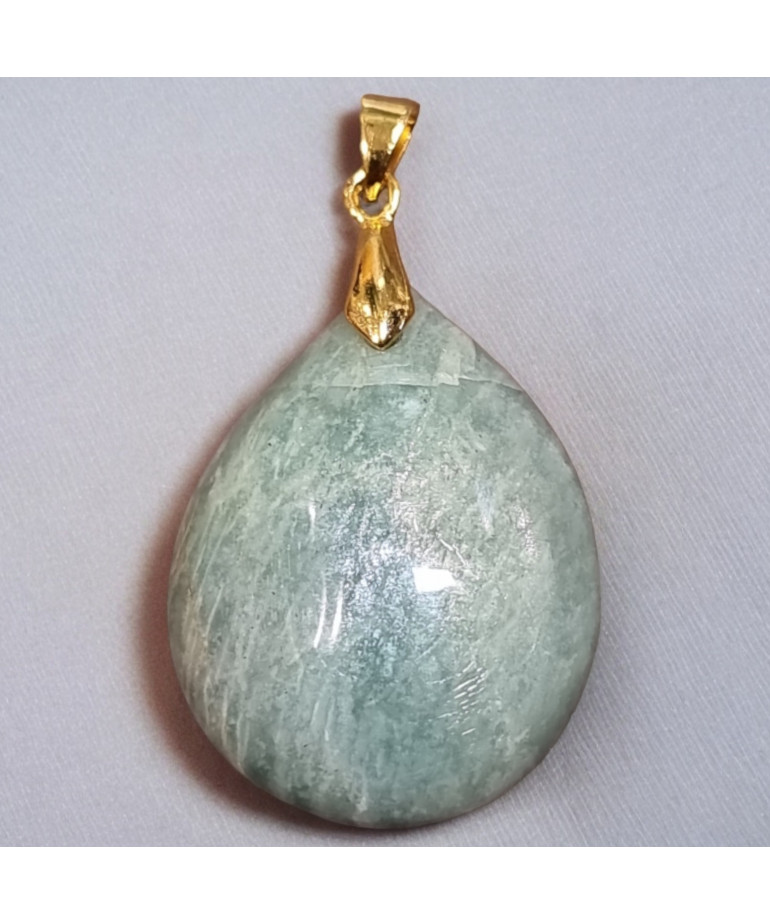 Pendentif Amazonite goutte avec bélière dorée