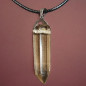 Pendentif Quartz fumé pointe sur cordon