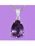 Pendentif Améthyste goutte Argent 925 avec Chaîne acier inox