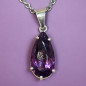 Pendentif Améthyste goutte Argent 925 avec Chaîne acier inox