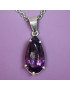 Pendentif Améthyste goutte Argent 925 avec Chaîne acier inox