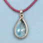 Pendentif Topaze goutte Argent 925 sur cordon réglable