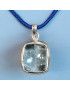 Pendentif Topaze carré Argent 925 sur cordon réglable