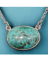 Pendentif Turquoise ovale Argent 925 sur chaîne