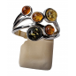 Bague Ambre baltique & végétal argent 925 Taille 54