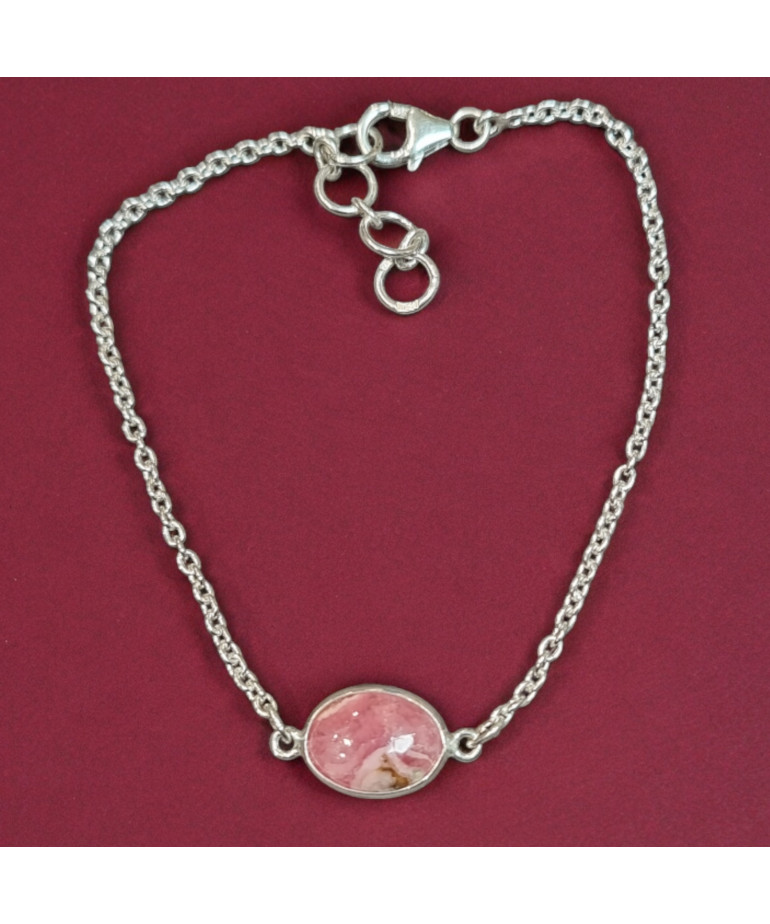 Bracelet Rhodochrosite ovale Argent 925