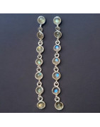 Boucles Labradorite sertie Argent 925