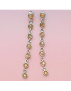 Boucles Pierre de soleil sertie Argent 925